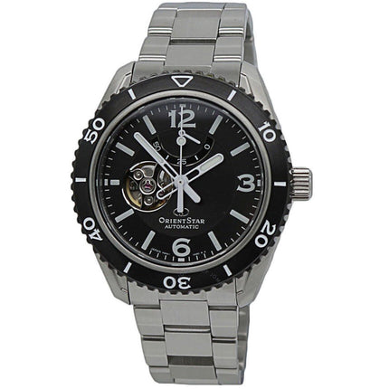 Orient Men's Automatic Watch - Star Open Heart Black Dial Bracelet | RE-AT0101B00B ,