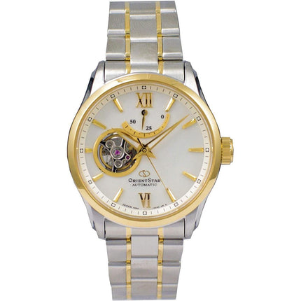 Orient Men's Automatic Watch - Star White Open Heart Dial Bracelet | RE-AT0004S00B ,
