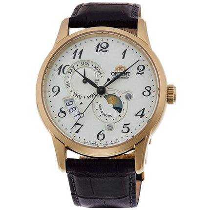 Orient Men's Automatic Watch - Sun and Moon Version 4 White Dial Strap | RA-AK0002S10A ,