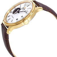 Orient Men's Automatic Watch - White Open Heart Dial Brown Leather Strap | FAG00002W0 ,