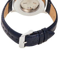 Orient Men's Quartz Watch - Bambino Blue Open Heart Dial Leather Strap | RA-AG0015L00C ,