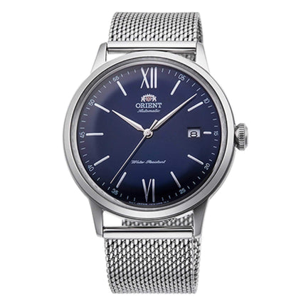 Orient Men's Watch - Bambino Blue Dial Silver Tone Mesh Bracelet | RA-AC0019L10B ,