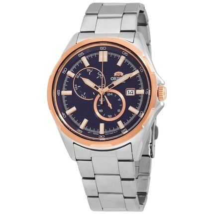 Orient Men's Watch - Defender Automatic Blue Dial Rose Gold Tone Bezel | RA-AK0601L10A ,