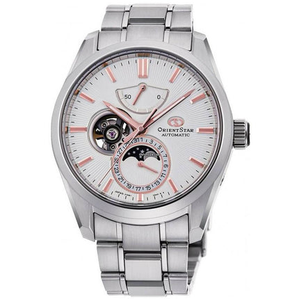 Orient Men's Watch - Star Moon Phase Cream Open Heart Dial Bracelet | RE-AY0003S00B ,