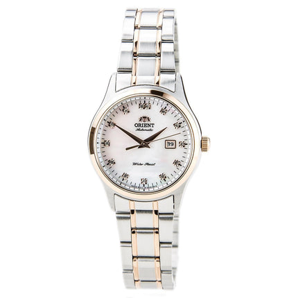 Orient NR1Q001W Women's Charlene Two Tone White Dial Automatic Crystal Watch ,