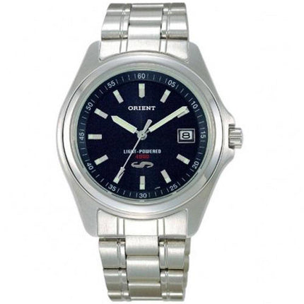 Orient PVD09003B Men's Classic Solar Powered Blue Dial Steel Bracelet Watch ,