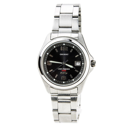 Orient PVD09005B Men's Solar Cell Energy Stainless Steel Black Dial Watch ,