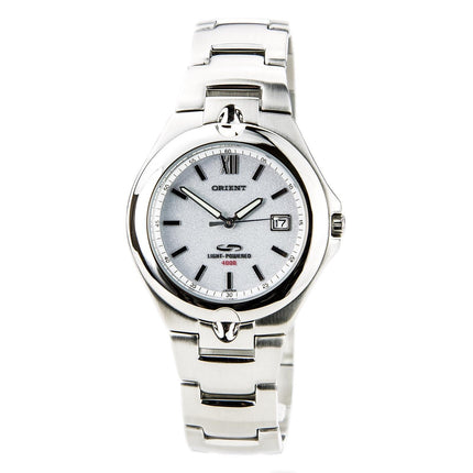 Orient PVD0B001S Men's Solar Cell Energy Stainless Steel Grey Dial Quartz Watch ,