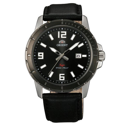 Orient UNE2004B Men's SP Black Dial Two Tone Steel Leather Strap Watch ,