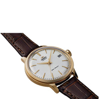 Orient Women's Quartz Watch - Yellow Gold Case Brown Leather Strap | RA-AC0011S00C ,