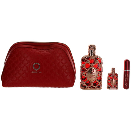 Orientica Unisex 4 Piece Get Set - Amber Rouge Woody Spicy Fragrance ,