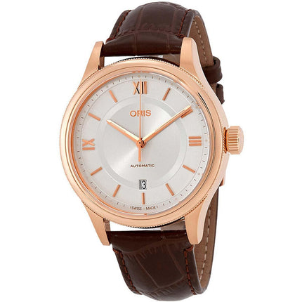 Oris Men's Automatic Watch - Classic Date Brown Leather Strap | 01 733 7719 4871LS ,