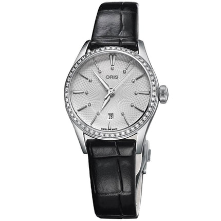 Oris Women's Automatic Watch - Artelier Diamond Date Black Strap | 01 561 7722 4951LS ,