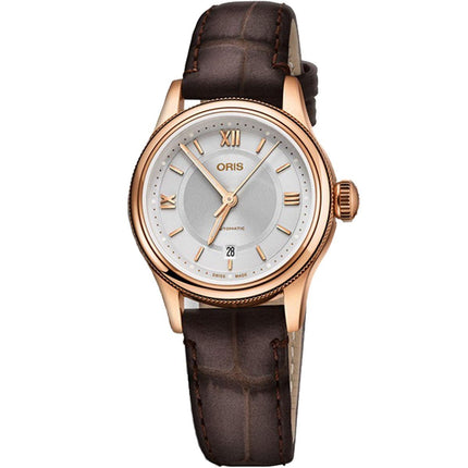 Oris Women's Automatic Watch - Classic Date Brown Leather Strap | 01 561 7718 4871LS ,