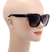 Oscar De La Renta Acetate Black Rose Gradient Oversize Sunglasses SSC5163CEI-001 ,