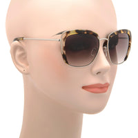 Oscar De La Renta Acetate Silver & Brown Cat Eye Sunglasses SSC4040CEI-045 ,