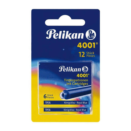 Pelikan 4001 Fountain Pen Ink Cartridges, 2 Pk/6 ,