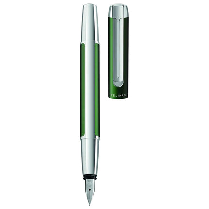 Pelikan Fountain Pen - Pura P40 Deep Green Aluminum Barrel ,