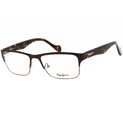 Pepe Jeans Men's Eyeglasses - Brown Rectangular Full Rim Metal Frame | PJ1135 C2 ,