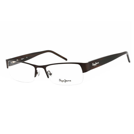 Pepe Jeans Men's Eyeglasses - Brown Rectangular Semi-Rimless Metal Frame | PJ1112 C5 ,