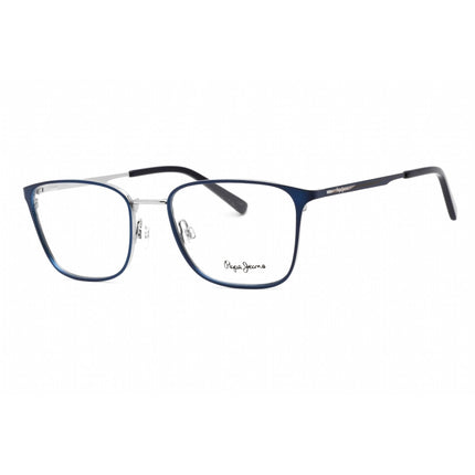 Pepe Jeans Men's Eyeglasses - Full Rim Blue Silver Rectangular Frame | PJ1383 C4 ,