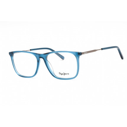 Pepe Jeans Men's Eyeglasses - Transparent Blue Plastic Rectangular Frame | PJ3463 C4 ,
