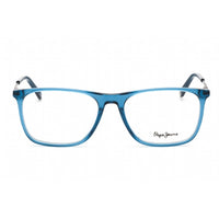 Pepe Jeans Men's Eyeglasses - Transparent Blue Plastic Rectangular Frame | PJ3463 C4 ,