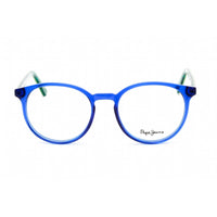 Pepe Jeans Unisex Eyeglasses - Full Rim Blue Plastic Round Shape Frame | PJ3432 C5 ,