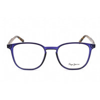 Pepe Jeans Unisex Eyeglasses - Full Rim Crystal Blue Plastic Rectangular | PJ3447 C2 ,