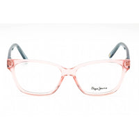 Pepe Jeans Women's Eyeglasses - Full Rim Pink Plastic Rectangular Frame | PJ3424 C4 ,