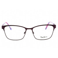 Pepe Jeans Women's Eyeglasses - Full Rim Purple Metal Rectangular Frame | PJ1275 C2 ,