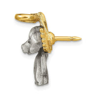 Pewter & Gold-tone Dog Angel Lapel Pin ,
