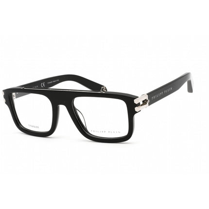 Philipp Plein Men's Eyeglasses - Rectangular Shiny Black Plastic Frame | VPP021M 700Y ,