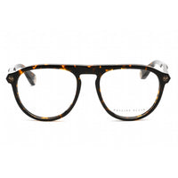 Philipp Plein Men's Eyeglasses - Shiny Dark Havana Plastic Aviator | VPP016M 01AY ,