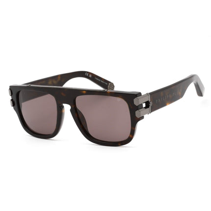 Philipp Plein Unisex Sunglasses - Full Rim Shiny Dark Havana Frame | SPP011M 0722 ,