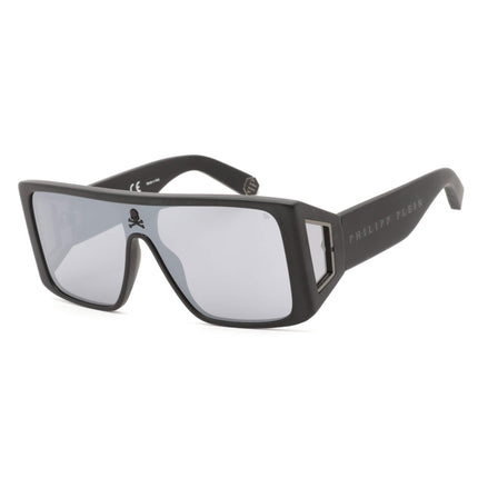 Philipp Plein Unisex Sunglasses - Matte and Sandblasted Black Shield | SPP014M 703X ,