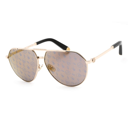 Philipp Plein Unisex Sunglasses - Rose Gold/Black Aviator Metal Frame | SPP007M 349L ,