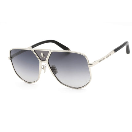 Philipp Plein Unisex Sunglasses - Shiny Full Palladium/Black Frame | SPP009V 0579 ,