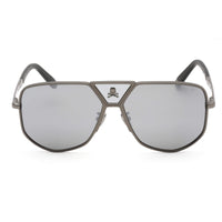Philipp Plein Unisex Sunglasses - Shiny Gunmetal/Black Aviator Frame | SPP009V 584X ,
