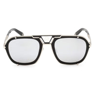 Philipp Plein Unisex Sunglasses - Shiny Palladium/Black Aviator Frame | SPP010M 589X ,