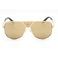 Philipp Plein Unisex Sunglasses - Yellow Gold and Black Aviator Frame | SPP009V 400G ,