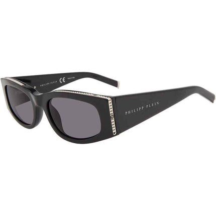 Philipp Plein Women's Sunglasses - Black Cat Eye Shape Frame Grey Lens | SPP025S 0700 ,