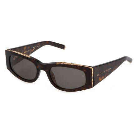 Philipp Plein Women's Sunglasses - Brown Cat Eye Shape Frame Grey Lens | SPP025S 0722 ,