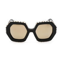 Philipp Plein Women's Sunglasses - Mirrored Lens Shiny Black Frame | SPP039V 700G ,