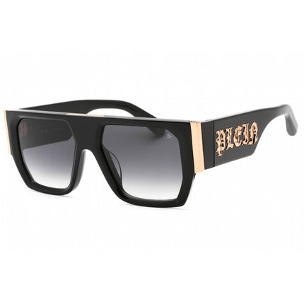 Philipp Plein Women's Sunglasses - Shiny Black Irregular Shape Frame | SPP094M 0700 ,