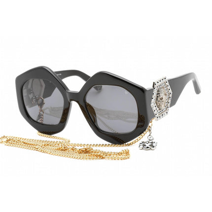 Philipp Plein Women's Sunglasses - Shiny Black Irregular Shape Frame | SPP102S 0700 ,