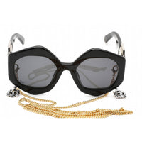 Philipp Plein Women's Sunglasses - Shiny Black Irregular Shape Frame | SPP102S 0700 ,