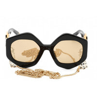 Philipp Plein Women's Sunglasses - Shiny Black Irregular Shape Frame | SPP102S 700G ,