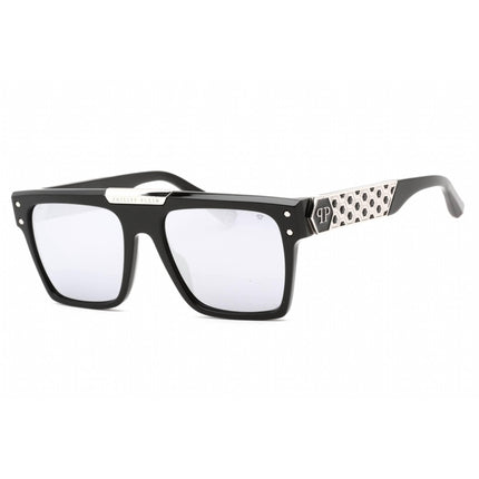 Philipp Plein Women's Sunglasses - Shiny Black/Silver Plastic Pilot | SPP080 700W ,