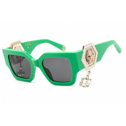 Philipp Plein Women's Sunglasses - Shiny Green Plastic Cat Eye Frame | SPP103S 0D80 ,